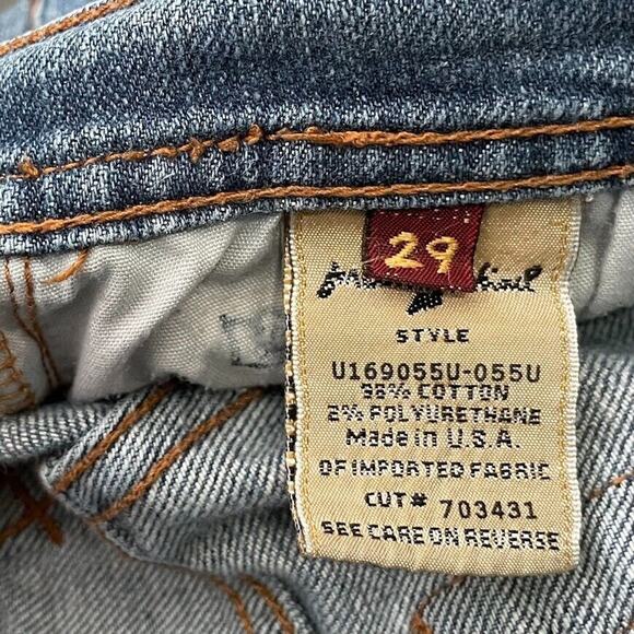 Seven for All Mankind Jeans Size 29 Denim Blue Jeans Low Rise Flare Western Y2K - Picture 7 of 14